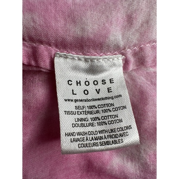 GENERATION LOVE - Size S- Women's Pink Athena Tie Dye Cotton Tiered Mini Skirt - Picture 12 of 12